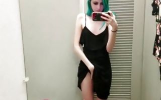 Naughty skinny college girl fingers her clit in homemade porn