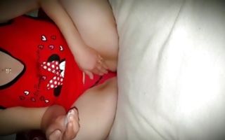 Chubby ugly brunette rubs her hairy cunt and sucks a dick
