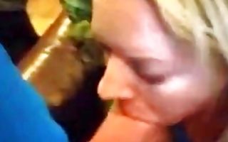 Pretty blonde sucks a dick in homemade xxx video